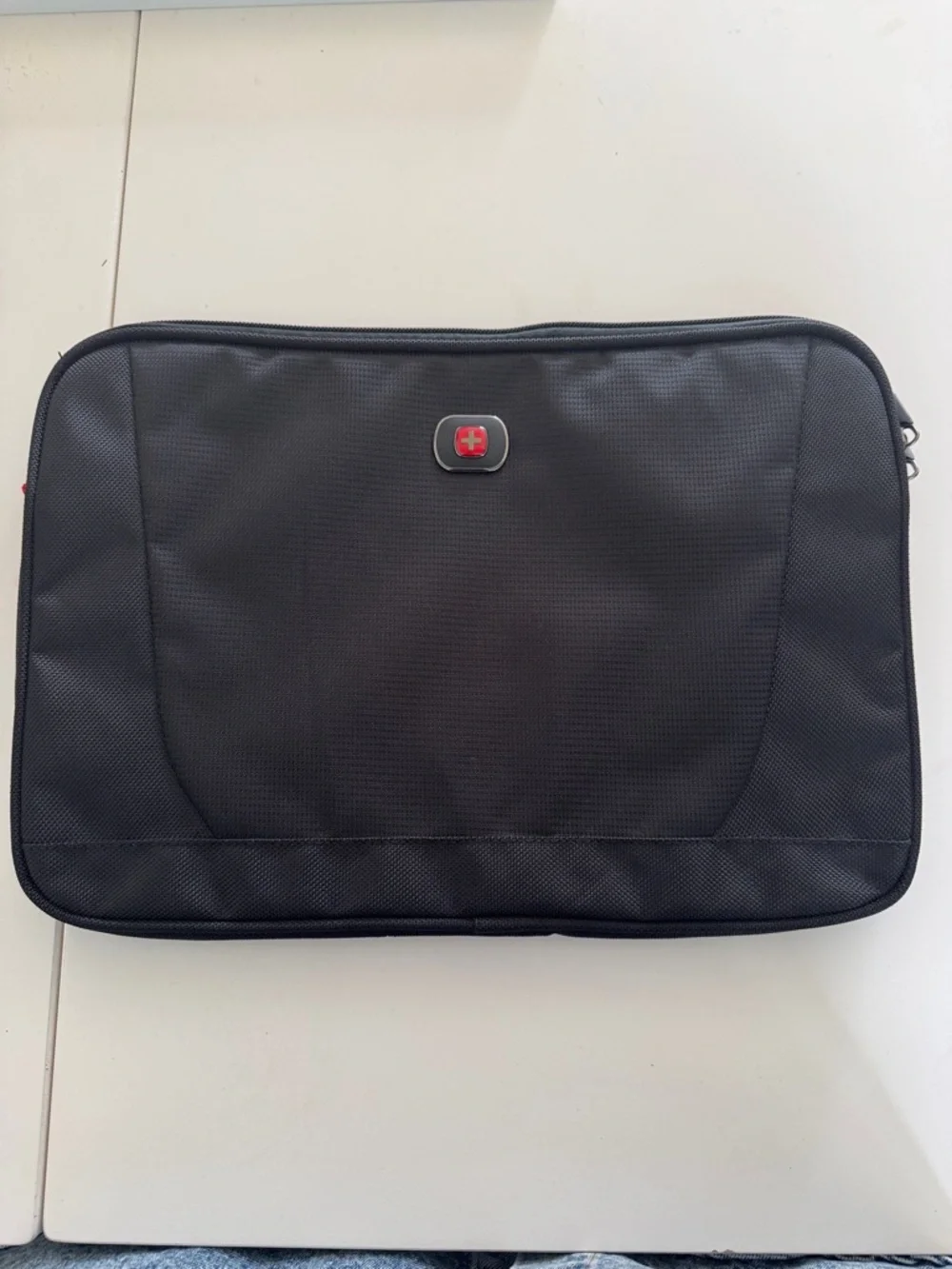 SwissGear Black Laptop Carry Sleeve with Red Logo Accent
